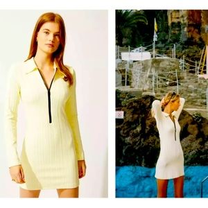 Solid & Striped Yellow Zipper Dress